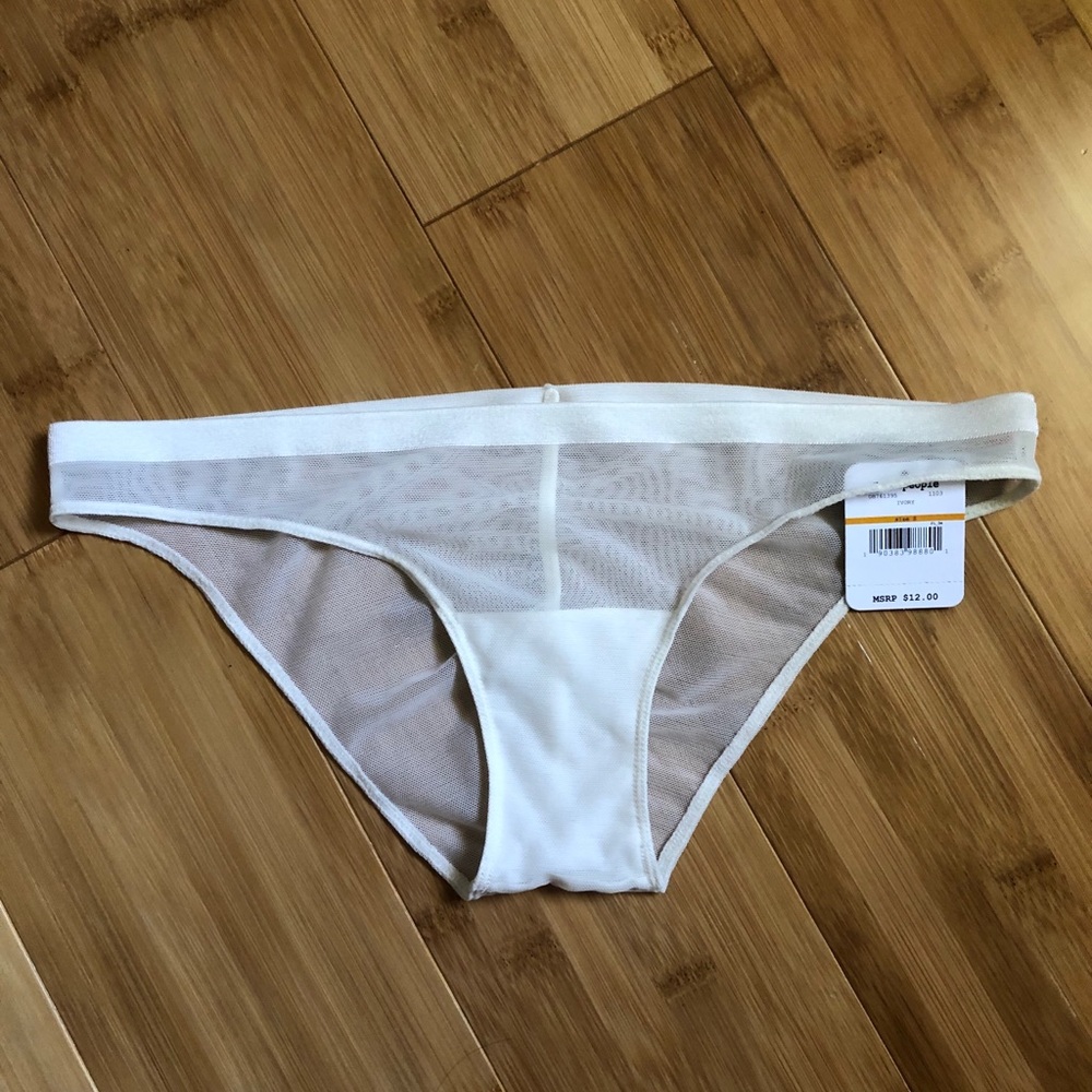 NWT Free People White Mesh Panties